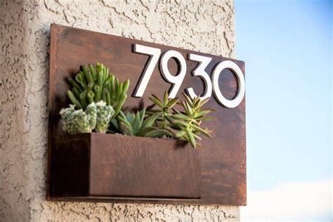 metal house number planter|Metal House Number Planter .